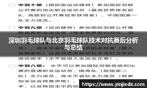 深圳羽毛球队与北京羽毛球队技术对抗赛后分析与总结